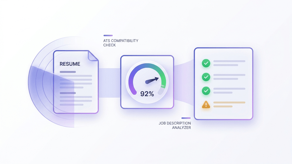 A resume passing through an ATS compatibility check with a 92% match score